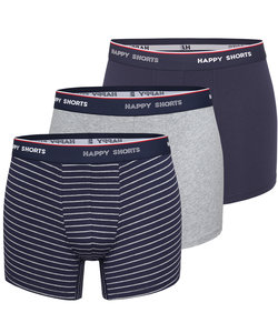 Happy Shorts 3-Pack Boxershorts Heren Maritim Gestreept