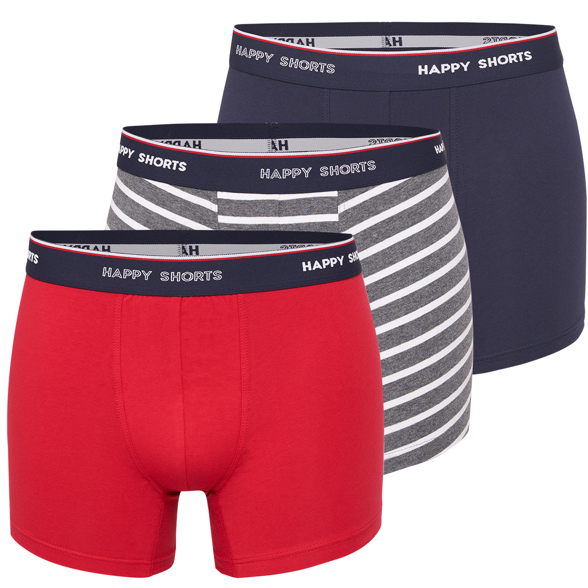 Happy Shorts Happy Shorts 3 Pack Boxershorts Heren Maritim Gestreept