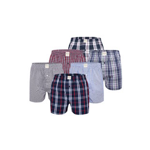 Phil & Co 6-Pack Wide Boxer Shorts Men Woven Cotton Multipack 6-Pack