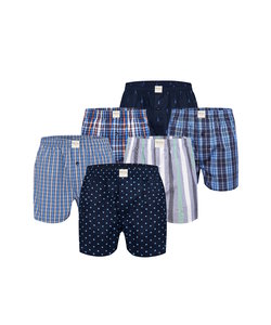 Phil & Co 6-Pack Wide Boxer Shorts Men Woven Cotton Multipack 6-Pack