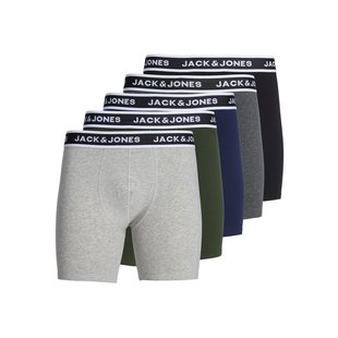 Jack & Jones Men's Boxer Shorts Long Leg JACBOXER Boxer Briefs 5-Pack