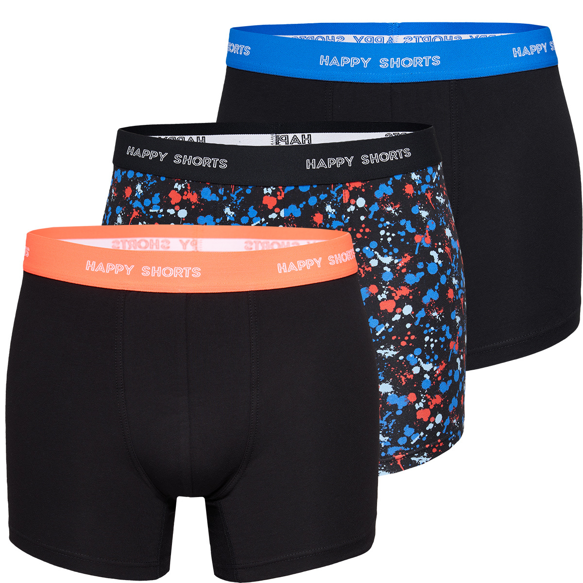Happy Shorts Happy Shorts 3 Pack Boxershorts Heren D908 Neon Colour Splashes