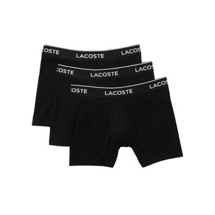 Lacoste Zwarte Boxershort Heren Lange Pijp Stretch Katoen 3-pack