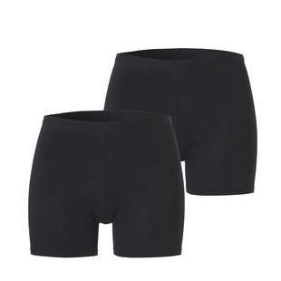 Cotonella Ladies Boxer Shorts Cotton Black 2-Pack