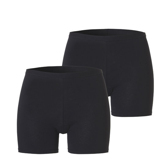 Cotonella Cotonella Ladies Boxer Shorts Cotton Black 2-Pack