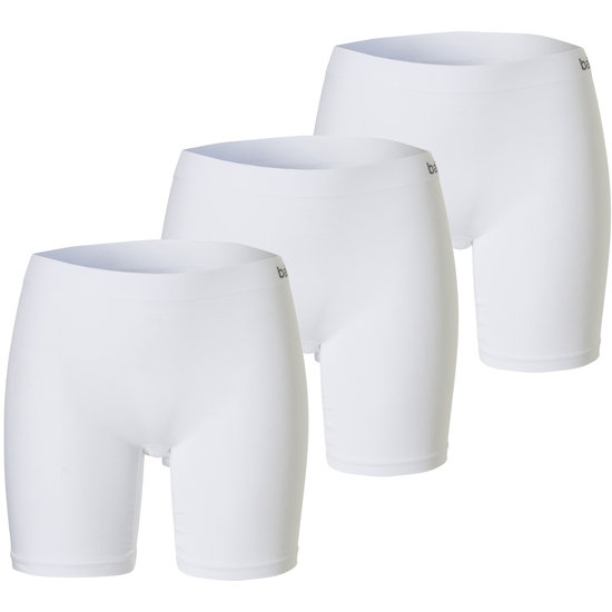 Apollo Apollo Seamless Dames Short Bamboe Onderbroek Met Pijpjes Naadloos Wit  3-Pack