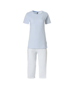 By Louise Dames Capri Korte Pyjama Set Blauw / Wit