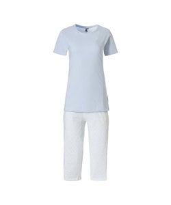 By Louise Women's Capri Short Pajama Set Blue / White