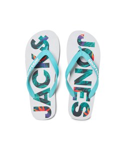 Jack & Jones Flip Flops Mens JFWLOGO Palm Print Grey