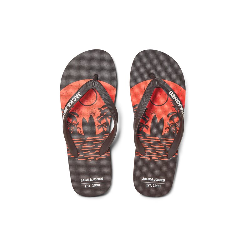 Jack & Jones Jack & Jones Teenslipper Heren JFWSURF Print Coffee Bean