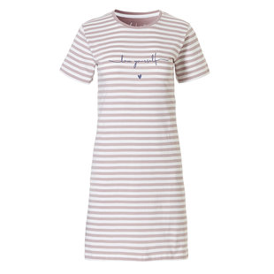 By Louise Women's Nightgown Love Yourself Striped Soft Pink