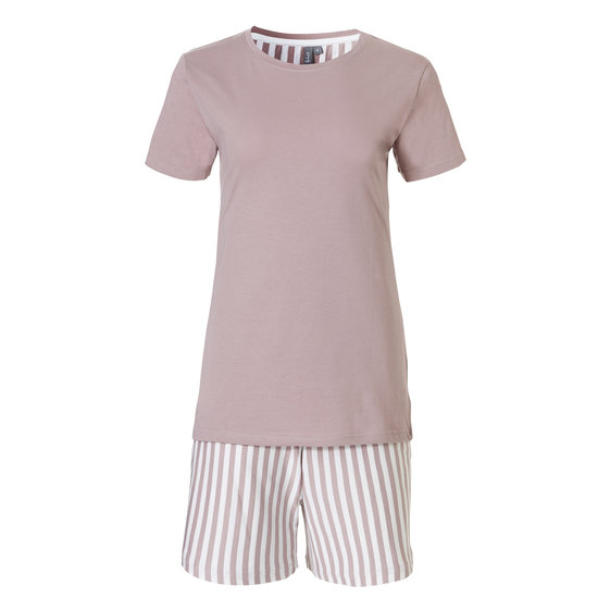 By Louise By Louise Dames Korte Pyjama Set Shortama Soft Roze