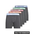 Jack & Jones  Jack & Jones Heren Boxershort JACMILO Boxer Briefs 5-Pack Donkergrijs