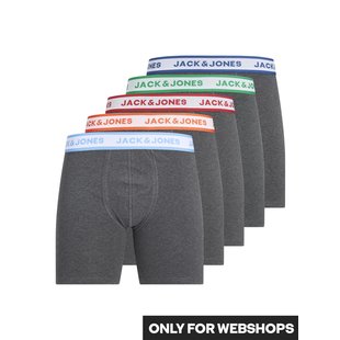 Jack & Jones Men's Boxer Shorts JACMILO Boxer Briefs 5-Pack Gray