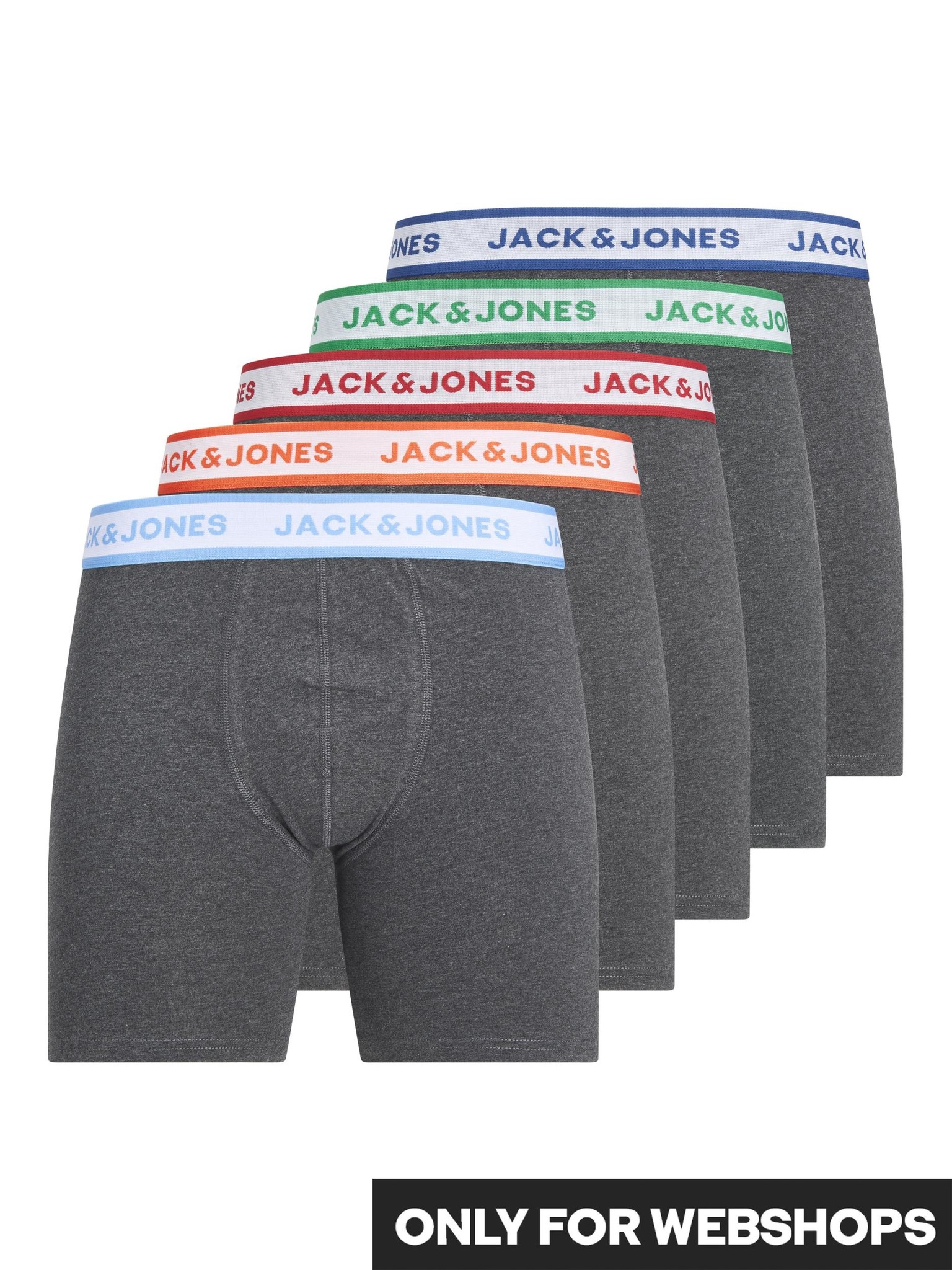 Jack Jones Jack Jones Heren Boxershort JACMILO Boxer Briefs 5 Pack Grijs