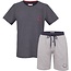 Phil & Co Phil & Co Shortama Heren Korte Pyjama Set Blauw Gestreept