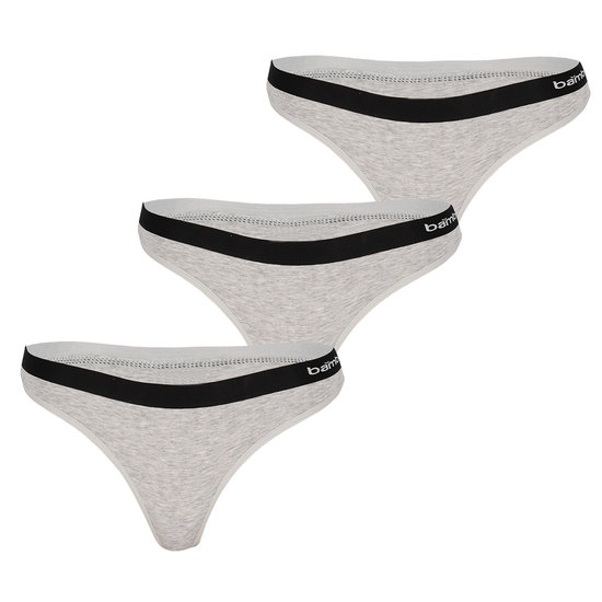 Apollo Apollo Women's Thong Grey Bamboo 3-pack