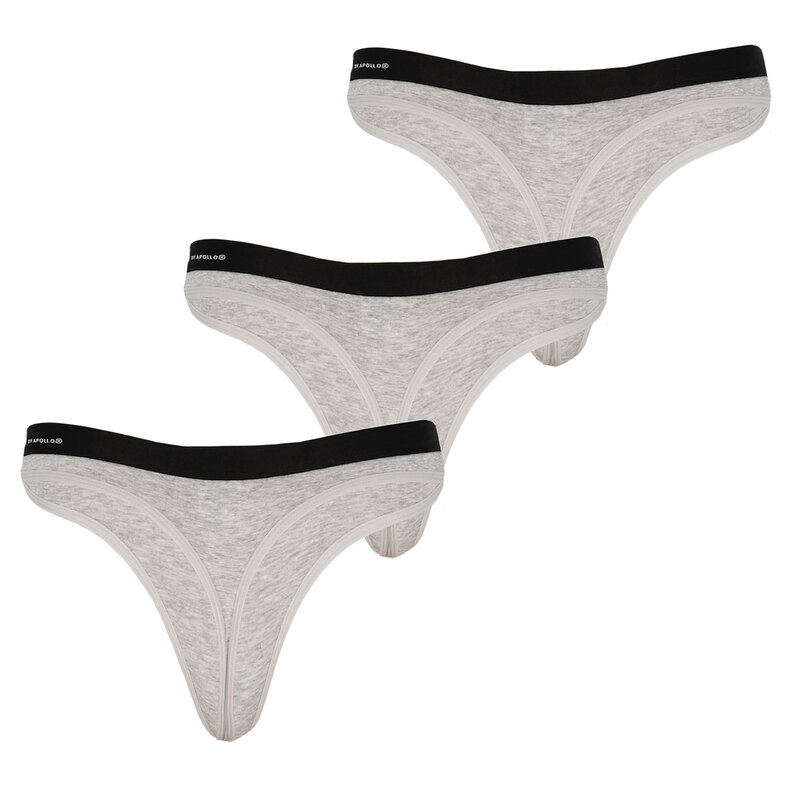 Apollo Apollo Women's Thong Grey Bamboo 3-pack