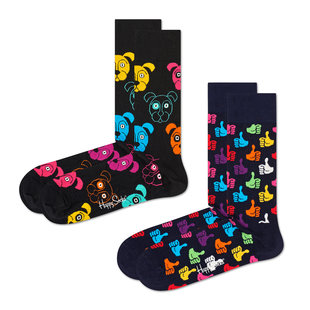 Happy Socks Dames Heren Sokken Classic Dog Socks 2-Pack