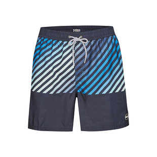 Happy Shorts Zwemshort Heren Water Colour Stripes Blauw