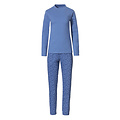 By Louise By Louise Women's Pajama Set Interlock Long Sleeve + Pants Blue