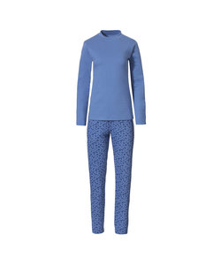 By Louise Dames Pyjama Set Lange Mouw + Broek Blauw