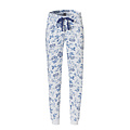By Louise By Louise Women's Pajama Set Interlock Long Sleeve + Pants Blue / White
