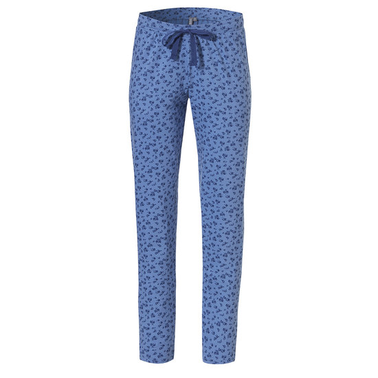 By Louise By Louise Women's Pajama Set Interlock Long Sleeve + Pants Blue