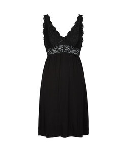 By Louise Slip Dress Ladies Nightgown With Lace Black