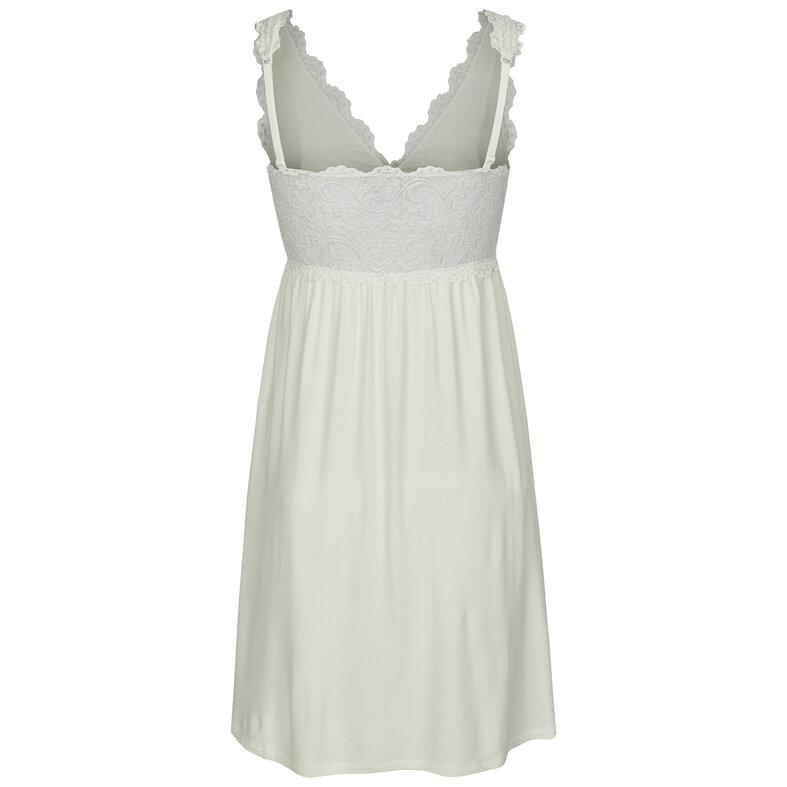 By Louise By Louise Slipdress Dames Nachthemd Met Kant Wit