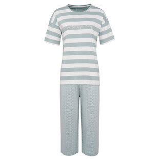 By Louise Women's Capri Short Pajama Set  Mint Green