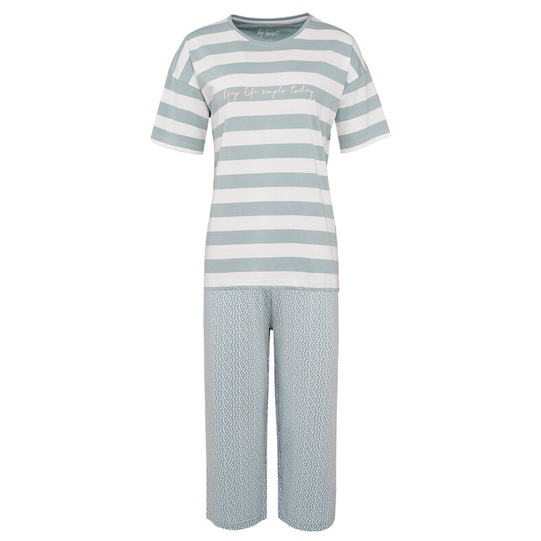 By Louise By Louise Women's Capri Short Pajama Set Mint Green
