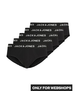 Jack & Jones Heren Slips JACSOLID Briefs 5-Pack Zwart