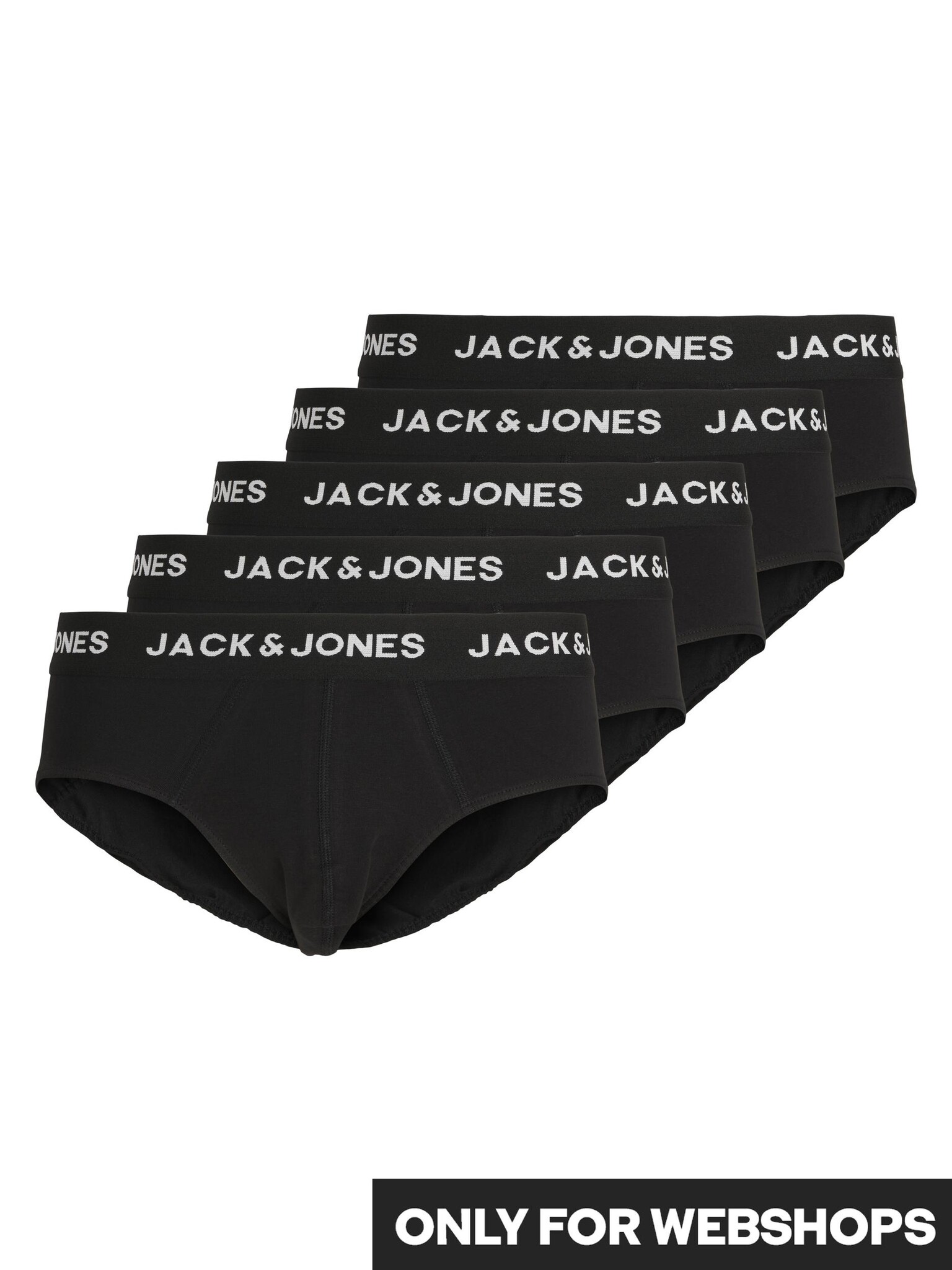 Jack Jones Jack Jones Heren Slips JACSOLID Briefs 5 Pack Zwart