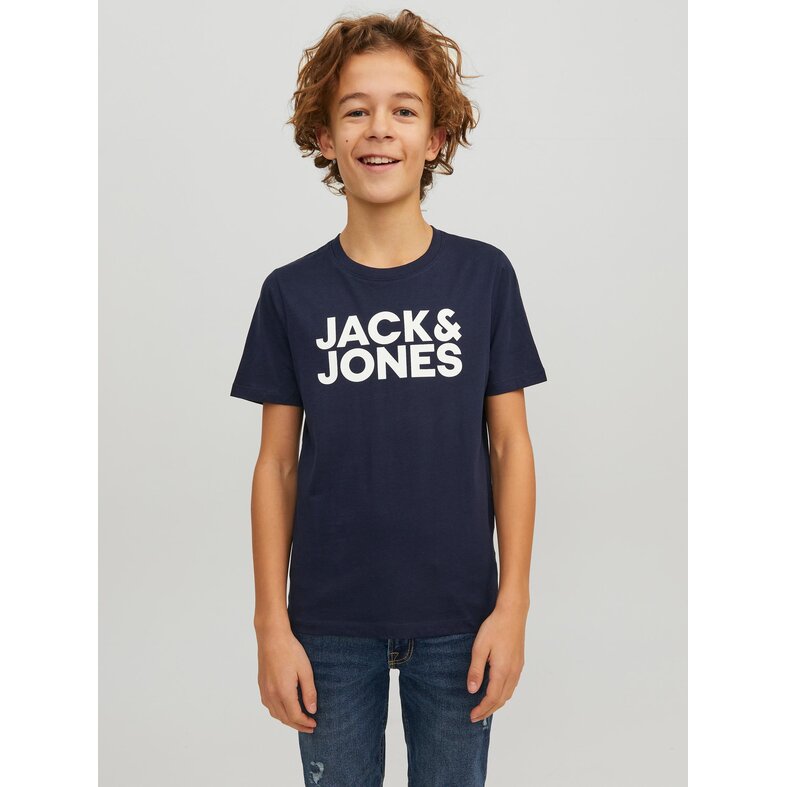 Jack & Jones Junior Jack & Jones Junior Jongens T-shirt SET JJECORP LOGO 2-Pack Wit / Blauw