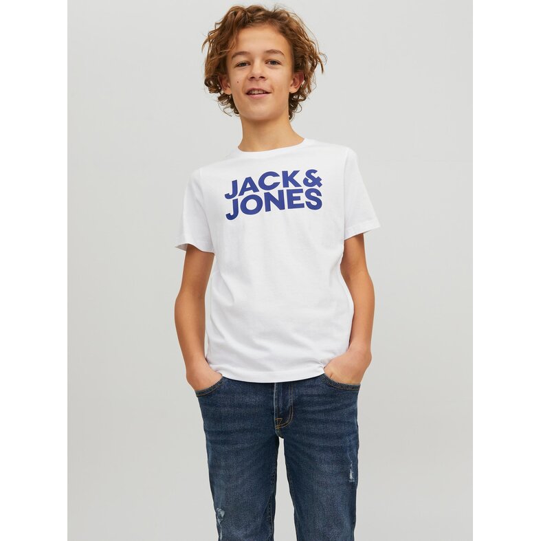 Jack & Jones Junior Jack & Jones Junior Jongens T-shirt SET JJECORP LOGO 2-Pack Wit / Blauw