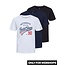 Jack & Jones Junior Jack & Jones Junior Jongens T-shirt Set JJETHAN SS CREW 3-Pack Wit Blauw Zwart