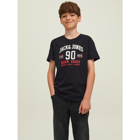 Jack & Jones Junior Jack & Jones Junior Jongens T-shirt Set JJETHAN SS CREW 3-Pack Wit Blauw Zwart