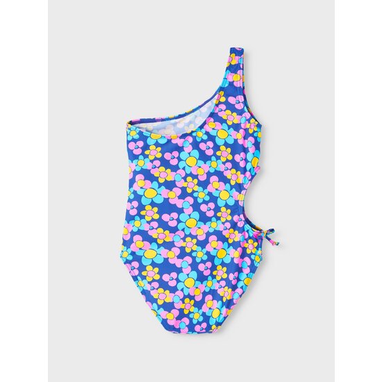 Name It Name It Girls Swimsuit NKFZABINE Blue Floral One-shoulder