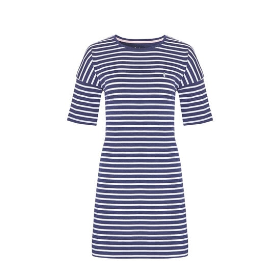 By Louise By Louise Ladies Nightgown Short Sleeves Navy Blue Striped