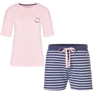 By Louise Dames Korte Pyjama Set Shortama + Top Roze