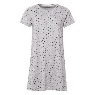 By Louise Ladies Nightdress Short Sleeve Grey Hearts