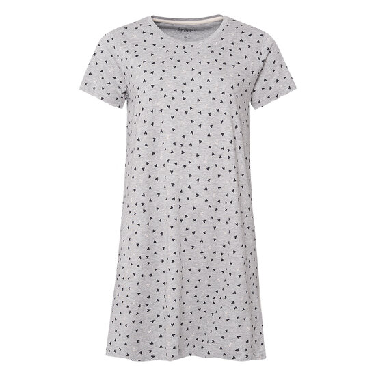 By Louise By Louise Ladies Nightdress Short Sleeve Grey Hearts
