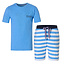 Phil & Co Phil & Co Shortama Mens Maritim Pajama Set Striped Light Blue