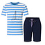 Phil & Co Phil & Co Shortama Mens Maritim Pajama Set Striped Light Blue