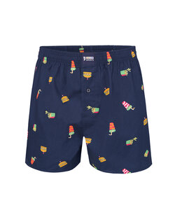 Happy Shorts Wijde Boxershort Heren Fast Food Print