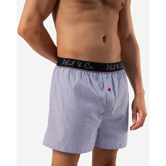 Phil & Co Phil & Co Wide Woven Boxer Shorts Men 4-Pack Logo Waistband