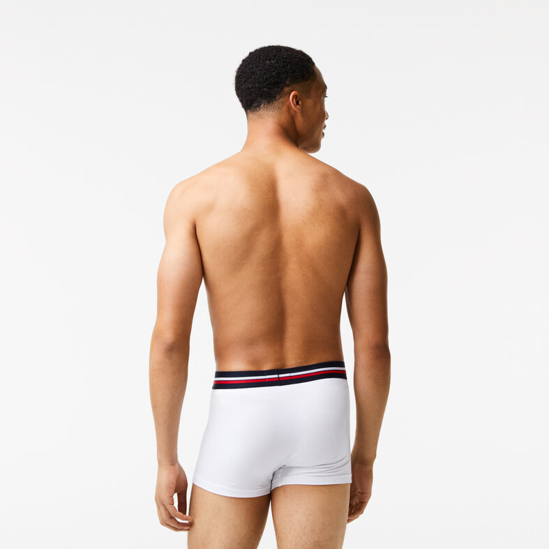 Lacoste Lacoste Boxershorts Heren Gestreept / Wit / Navy 3-Pack