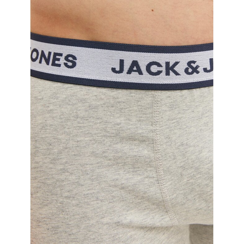 Jack & Jones Jack & Jones Men's Boxer Shorts Long Leg JACSOLID Boxer Briefs 3-Pack Grey/White/Blue