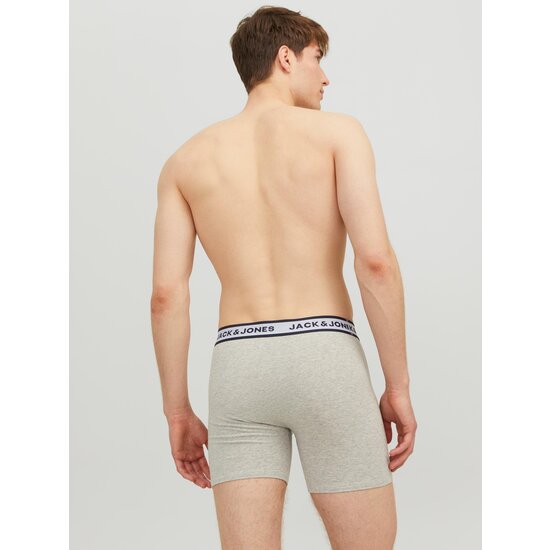 Jack & Jones Jack & Jones Men's Boxer Shorts Long Leg JACSOLID Boxer Briefs 3-Pack Grey/White/Blue